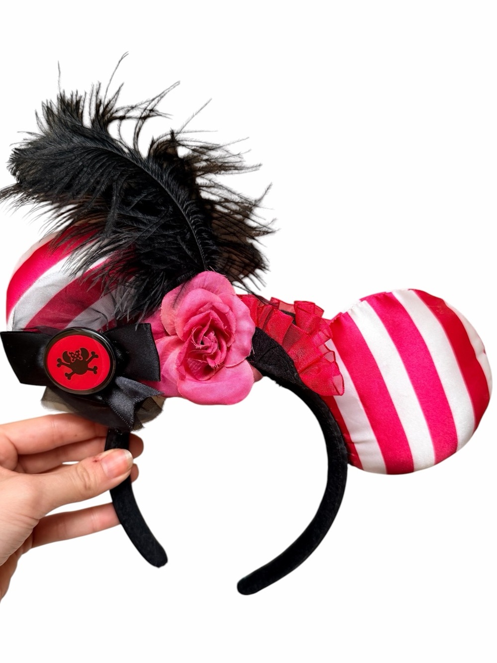 DISNEY WORLD Pirates Of The Caribbean Feather Ears Headband One Size Adult